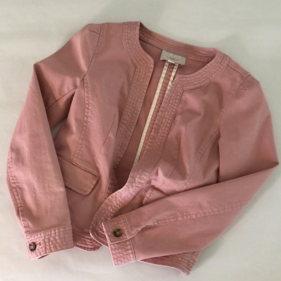 NEW LOFT PINK MAUVE EMBROIDERED BLAZER 00P - Picture 1 of 3